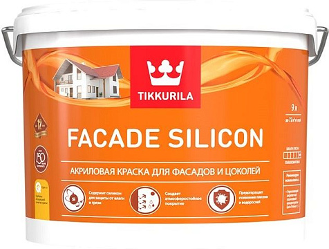 Краска фасадная Fasade SiliconVVA Tikkurila, глубокоматовая, 9 л купить в СОМ