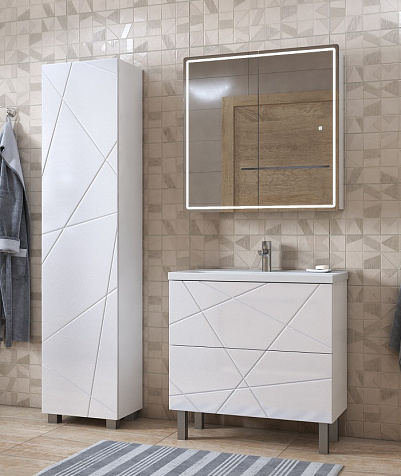 Пенал напольный Vigo Geometry 450, белый купить в СОМ