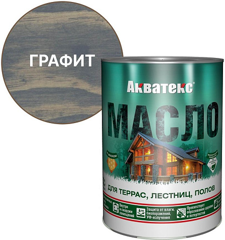Масло для террас Акватекс, графит, 0.75 л купить в СОМ