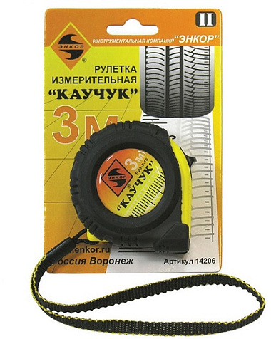 Рулетка ЭНКОР Каучук, 3м х 16мм купить в СОМ