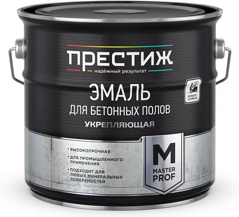Эмаль акриловая Престиж, для бетонных полов, серая, 4 кг купить в СОМ