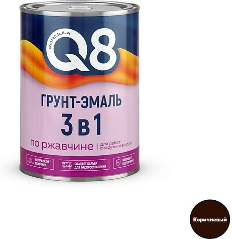 Грунт-эмаль по ржавчине Formula Q8, коричневая, 0.8 кг купить в СОМ