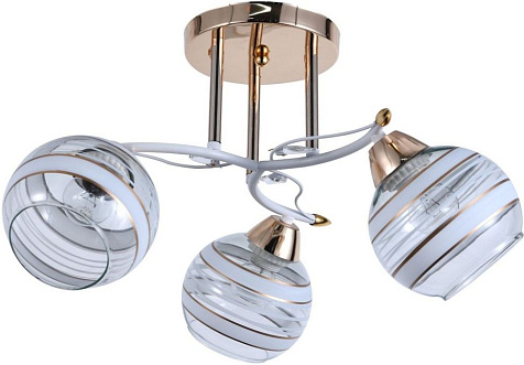 Люстра ЭкономСвет 12264/3FGD+WT WT+CL+GD   E27, до 60 Вт, до 7 м² купить в СОМ