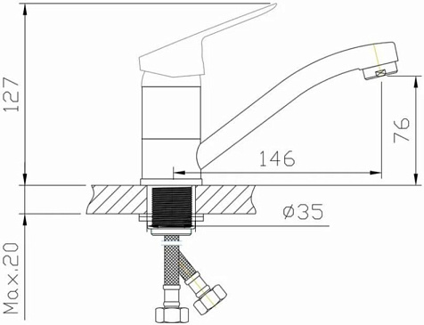 Смеситель для мойки Gota Rocio Leone G052210, хром купить в СОМ