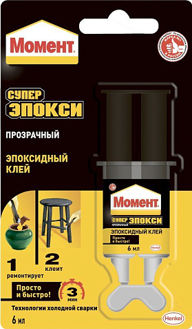 Клей Момент Супер Эпокси, прозрачный, 6 мл купить в СОМ