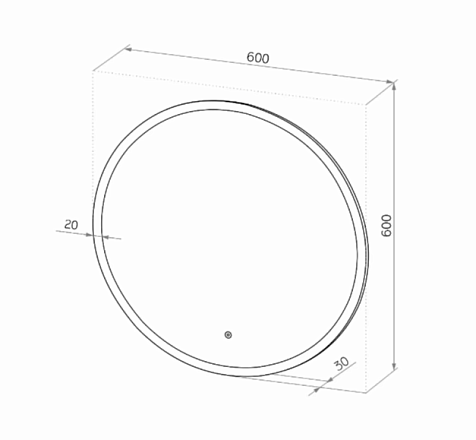 Зеркало Led Brida, D600 мм, с сенсором купить в СОМ