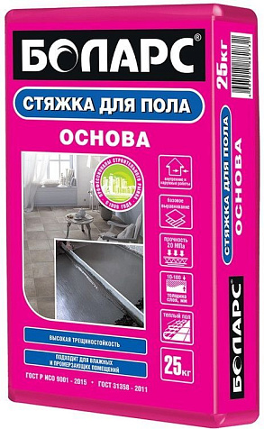 Стяжка для пола БОЛАРС ОСНОВА, 25 кг купить в СОМ
