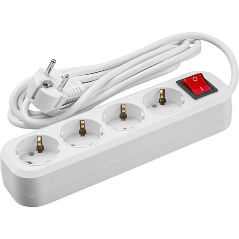 Удлинитель ОНЛАЙТ OPE-S-04-500-ESC-3x1  4 гн, 5 м, СЗ, с выключ, 16А IP20 белый купить в СОМ