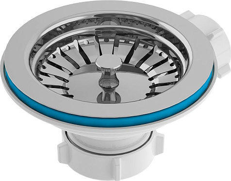 Выпуск для мойки AquaKratos 3 1/2 с нержавеющей решёткой, винт 40 мм М250 купить в СОМ