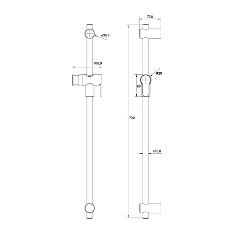 Стойка душевая Iddis Ray RAY70C0i17, хром купить в СОМ