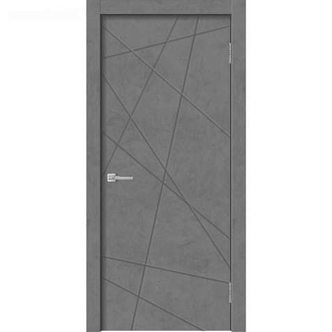 Дверное полотно глухое Geometry-1 Бетон графит 800х2000мм купить в СОМ