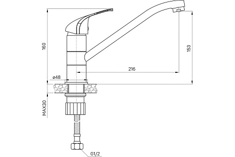 Смеситель для мойки Milardo Meal M02BNR0M05, сатин купить в СОМ