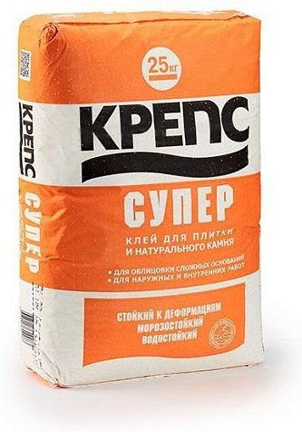 Клей для плитки Крепс Супер усиленный , 25 кг купить в СОМ