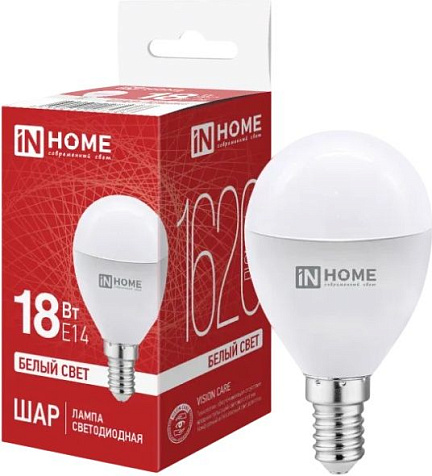 Лампа светодиодная  IN HOME  LED-ШАР-VC 18Вт 230В E14 4000К 1620Лм купить в СОМ