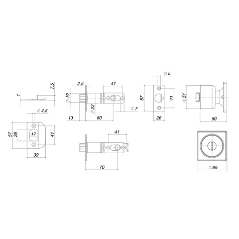 Ручка защелка PUNTO DK772/BL SN-PS (без фик.) никель купить в СОМ