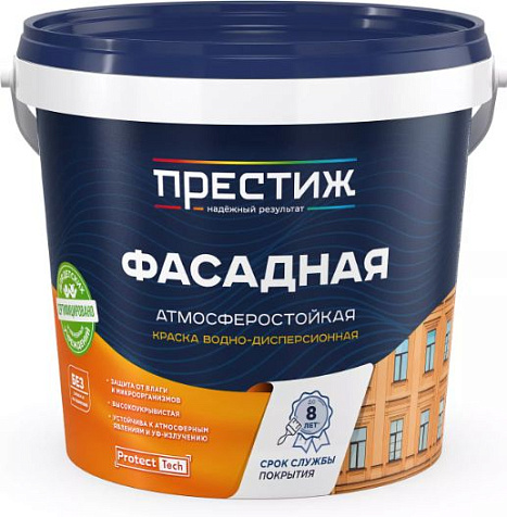 Краска акриловая Престиж F20, фасадная, супербелая, 4.5 кг купить в СОМ