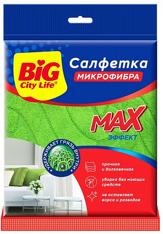Салфетка Big City MAX-эффект из микрофибры 1шт купить в СОМ