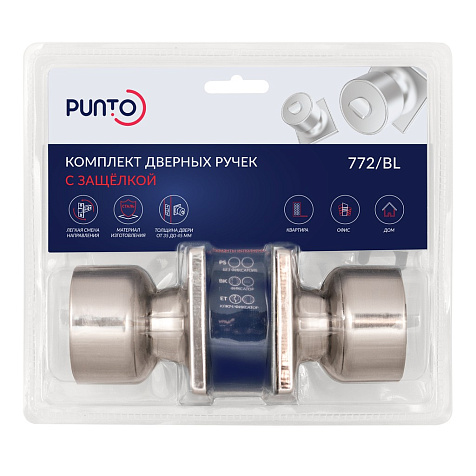 Ручка защелка PUNTO DK772/BL SN-PS (без фик.) никель купить в СОМ