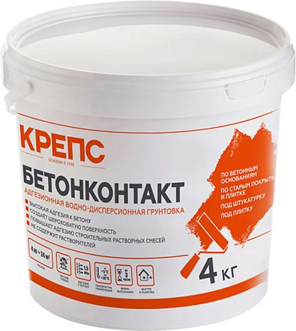 Грунтовка Бетонконтакт Крепс, 4 кг купить в СОМ