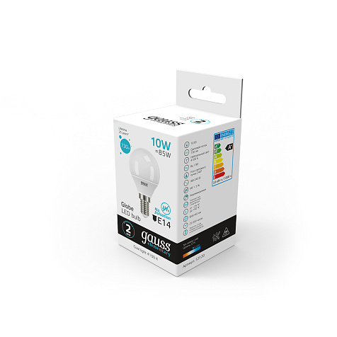 Лампа светодиодная Gauss Elementary Шар 10W E14 730lm 4100K купить в СОМ
