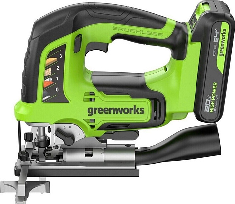 Лобзик Greenworks GD24JS120, 24В, Li-ion, АКБ 1х4.0А/ч, бесщеточный купить в СОМ