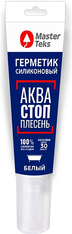 Герметик силиконовый MasterTeks ProfiMaster, АкваСТОПплесень, белый, 80 мл купить в СОМ