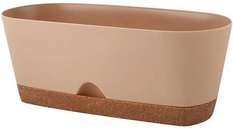 Горшок Ingreen Wood овальный молочный шоколад/бук 25х9см купить в СОМ