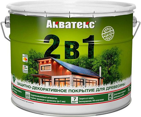 Антисептик защитно-декоративный Акватекс, бесцветный, 9 л купить в СОМ