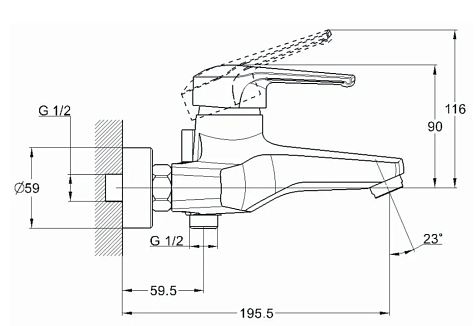 Смеситель для ванны G-lauf SITB3-A182 хром купить в СОМ