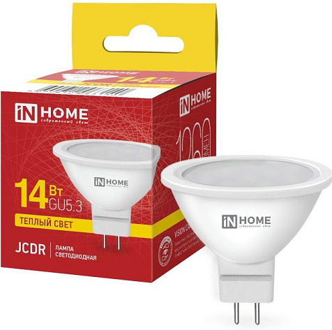 Лампа светодиодная IN HOME  LED-JCDRC-VC 14Вт 230В GU5.3 3000К 1260лм купить в СОМ