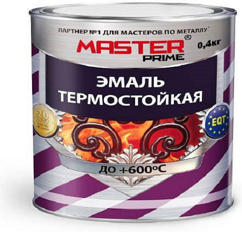 Эмаль термостойкая Farbitex Master Prime, серебро, 0.4 кг купить в СОМ