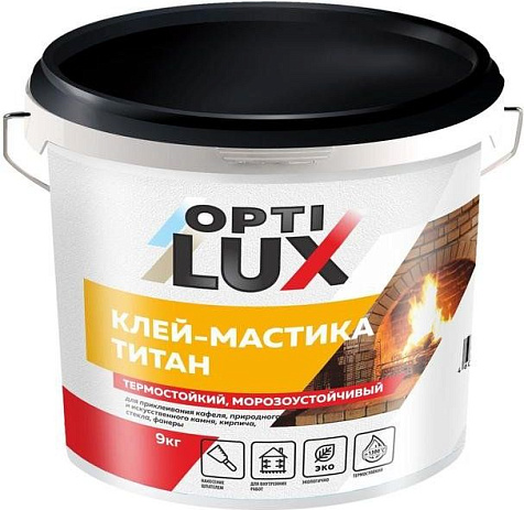 Клей-мастика Оптилюкс Титан, термостойкий, 9 кг купить в СОМ