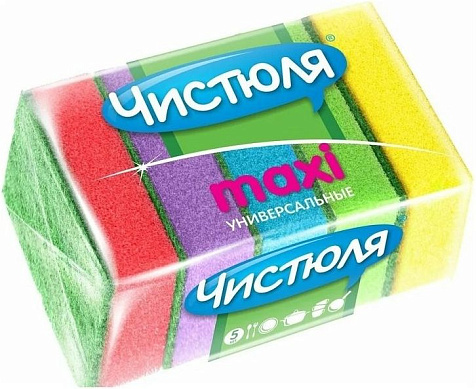 Губка для посуды Чистюля Макси 5шт купить в СОМ