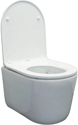 Унитаз подвесной Comforty CF3C789WH, безободковый, торнадо, сиденье тонкое, микролифт купить в СОМ