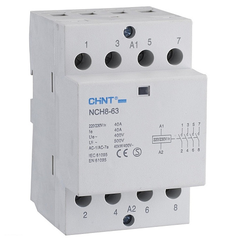 Контактор модульный CHINT NCH8-63/40 63A 4HO AC купить в СОМ